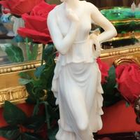 Statua La Danzatrice in alabastro bianco 41 cm