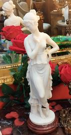 Statua La Danzatrice in alabastro bianco 41 cm