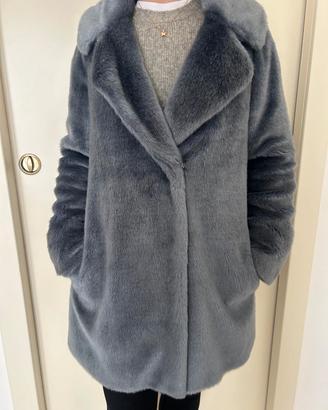 Cappotto doppiopetto Twinset ecopelliccia 