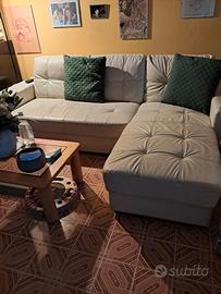 Divano con penisola letto matrimoniale ecopelle