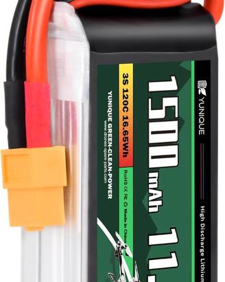Batteria LiPo 11.1V 1500mAh 120C XT60 RC