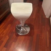 Sedia/sgabello da banco/ bar allungabile bianca