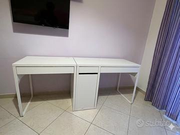 Scrivania doppia postazione bianca