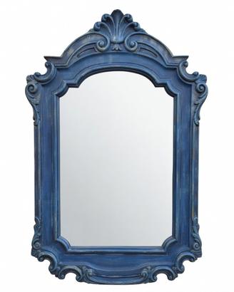 Specchio Decorato a Mano in Stile Antico - Blu Int