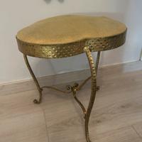 Pouf veneziano cesellato con seduta damascata oro