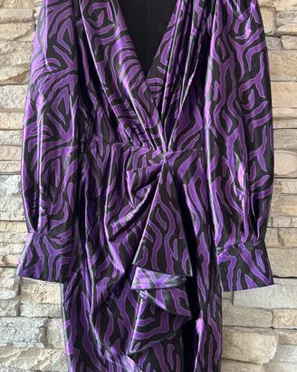Vestito animalier viola lucido