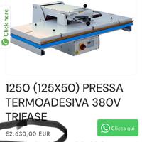 Pressa a caldo per applicare termoadesvi