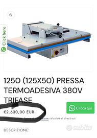Pressa a caldo per applicare termoadesvi