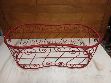 Cesta Fioriera In Ferro Lavorazione Semumanuale Cm