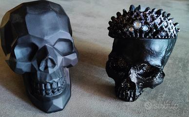 Coppia Teschi in Poliresina Ceramicata