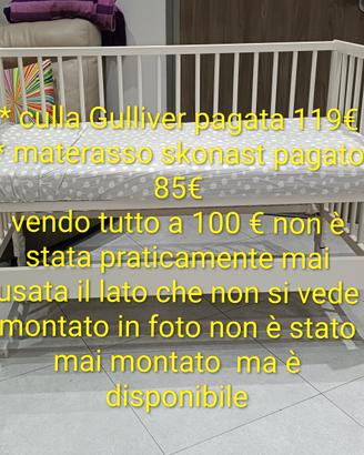 culla + materasso pari al nuovo 
