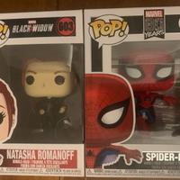 Funko pop Marvel Spider man e Vedova nera