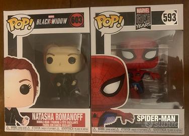Funko pop Marvel Spider man e Vedova nera