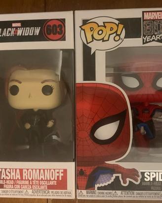 Funko pop Marvel Spider man e Vedova nera
