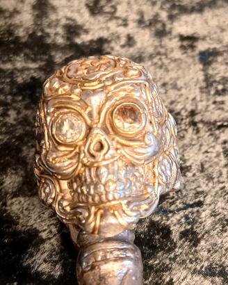 Anello Calaveras in Argento Oro e Diamanti 
