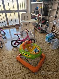 Seggiolone CAM, girello, bici bimba + omaggi