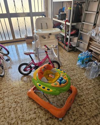 Seggiolone CAM, girello, bici bimba + omaggi