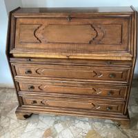scrivania secretaire in legno con ribalta