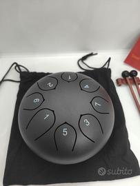 Tamburo Armonico Steel Tongue Drum 8 Note Nero