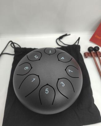 Tamburo Armonico Steel Tongue Drum 8 Note Nero