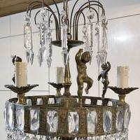 Lampadario Antico Cristalli Murano a cascata