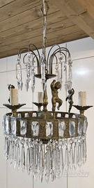 Lampadario Antico Cristalli Murano a cascata