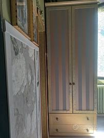 Armadio vintage ristrutturato e decorato h279xl92