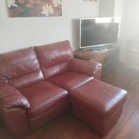 Divano in pelle rosso Vintage 