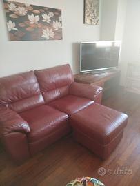 Divano in pelle rosso Vintage 