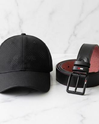 Lotto Uomo Cintura + Cappello Nero – Accessori