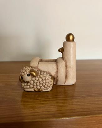 Fontana con agnello presepe classico Thun champagn