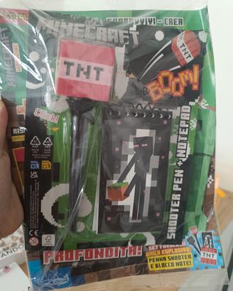 Minecraft con Penna TNT e blocco note enderman