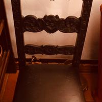 ULTIMO PREZZO : SEDIA ANTICA legno noce intarsiata
