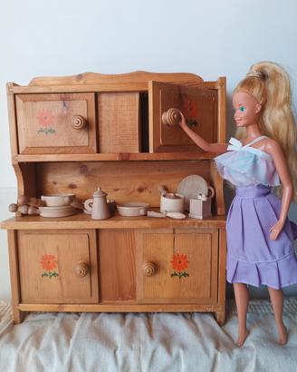 Credenza casa bambole legno vintage 1960 - 1970