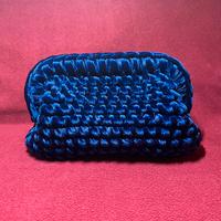 Borsa realizzata a mano- in velluto lucido - blu