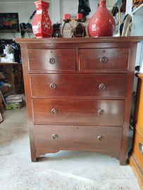 Cassettiera rustica in legno di castagno foderata