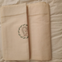 Lenzuolo sopra e due federe cotone 100%ricamo mano