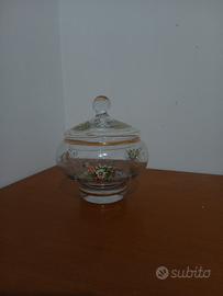 contenitore in vetro decorato