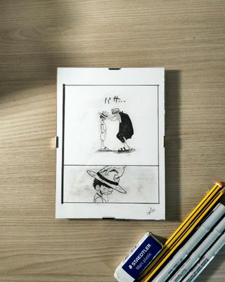 quadretto one piece luffy e shanks 13x18 cm