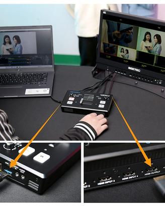 Mixer video HDMI 4 ingressi e cromakey