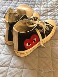 Comme des Garçon Play Converse Tessuto Nero  Rosso
