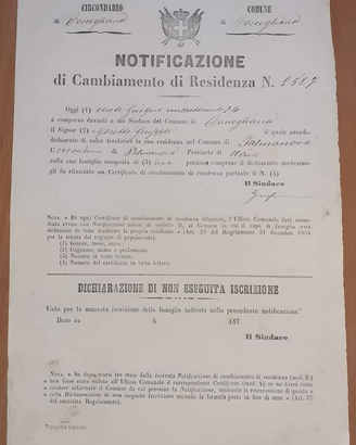DOCUMENTO ANTICO 1870 Treviso