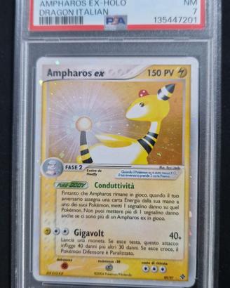 2004 POKEMON EX #89 AMPHAROS EX-HOLO NM DRAGON ITA