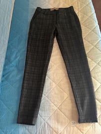 Pantaloni donna neri a quadri taglia 42 Fly Girl