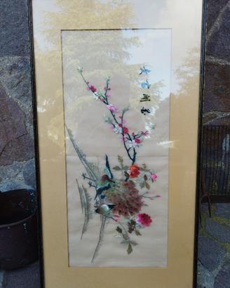 Quadro ricamo a mano cinese su seta - Chinese