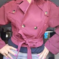 trench donna corto nuovo Bordeaux S M