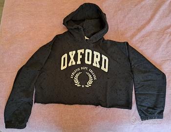 felpa Oxford ragazza tg s/M cropped 100% cotone