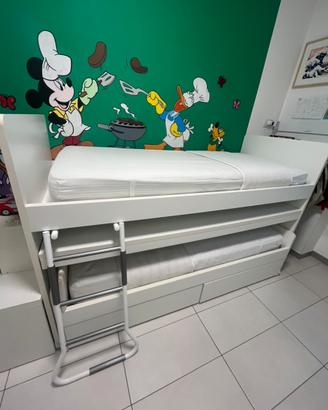 Letto polifuzionale a castello bianco, MISTRAL