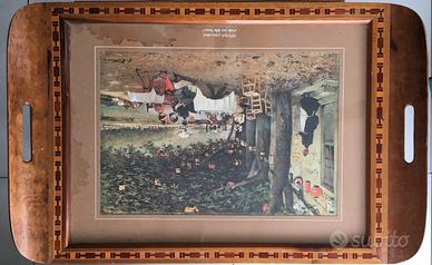 Vassoio in legno e vetro