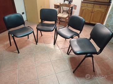 Set da 4 sedie moderne da ufficio colore nero